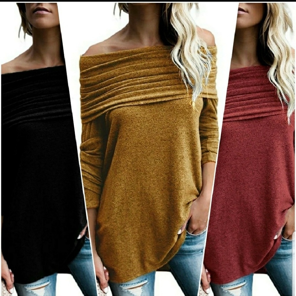 Plus Size Off the Shoulder Red Tunic